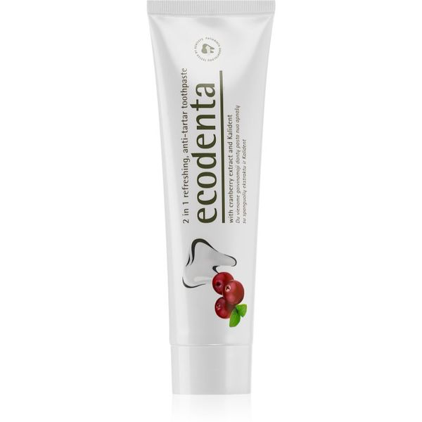 Ecodenta Ecodenta Green Tartar Eliminating osvježavajuća zubna pasta protiv zubnog kamenca s fluoridem okus Cranberry 100 ml