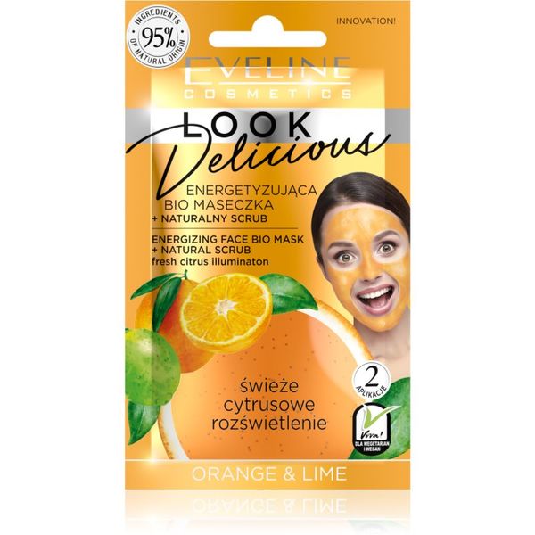 Eveline Cosmetics Eveline Cosmetics Look Delicious Orange & Lime maska za hidrataciju i posvjetljivanje s piling učinkom 10 ml