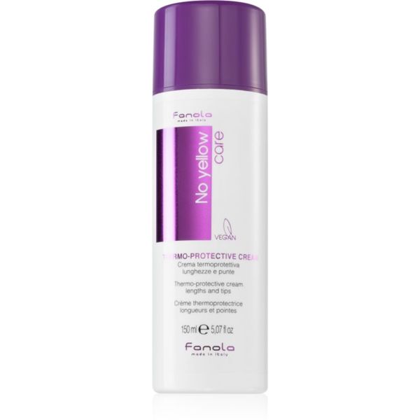 Fanola Fanola No Yellow Thermo-Protective Cream hranjiva i termozaštitna krema za plavu i kosu s pramenovima 150 ml