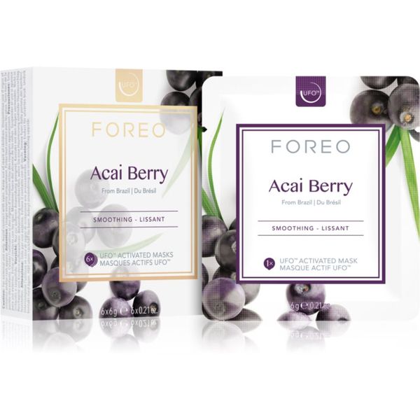 FOREO FOREO UFO™ Acai Berry maska za zaglađivanje 6 x 6 g