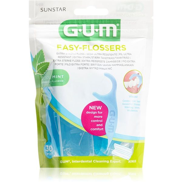 G.U.M G.U.M Easy Floessers vrlo nježni konac za zube s fluoridom i mentolom s učinkom širenja 30 kom