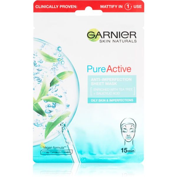 Garnier Garnier Skin Naturals Pure Active Sheet maska za čišćenje lica 28 g