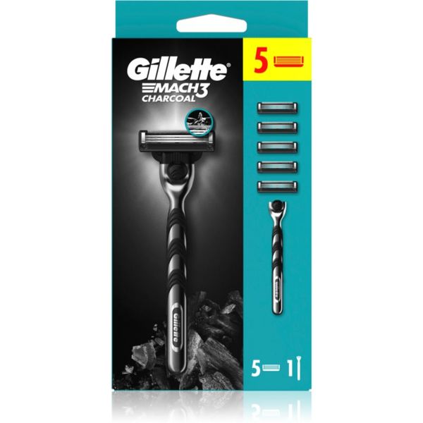 Gillette Gillette Mach3 Charcoal brijač + zamjenske britvice 5 kom