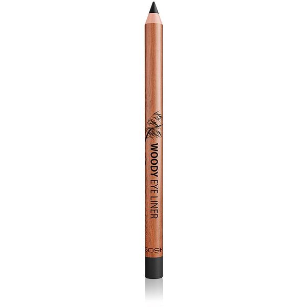 Gosh Gosh Woody vodootporna olovka za oči nijansa 001 Ebony Black 1.1 g