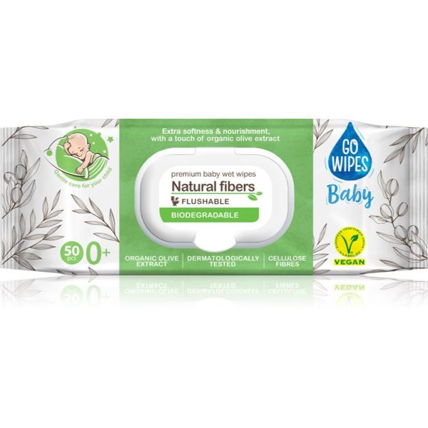 GoWipes GoWipes Baby Natural Fibers dječje nježne vlažne maramice za osjetljivu kožu 0+ 50 kom