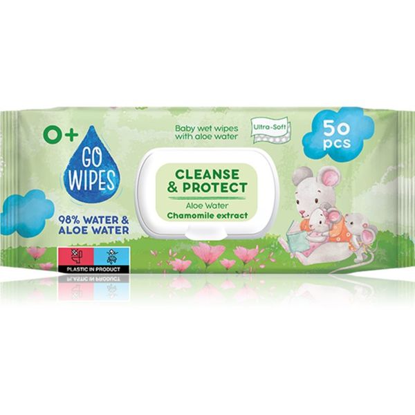 GoWipes GoWipes Cleanse & Protect Chamomile extract dječje nježne vlažne maramice s aloe verom 50 kom