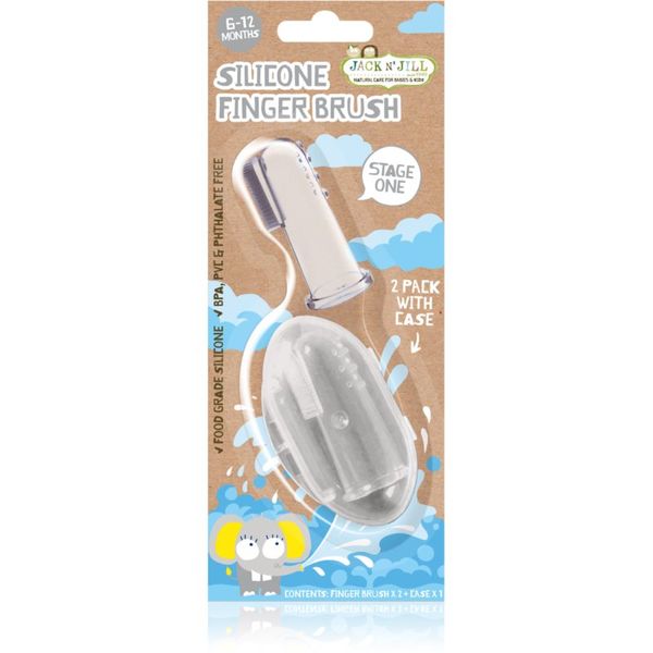Jack N’ Jill Jack N’ Jill Silicone dječja četkica za zube na prst soft 6-18 mjeseci 2 kom