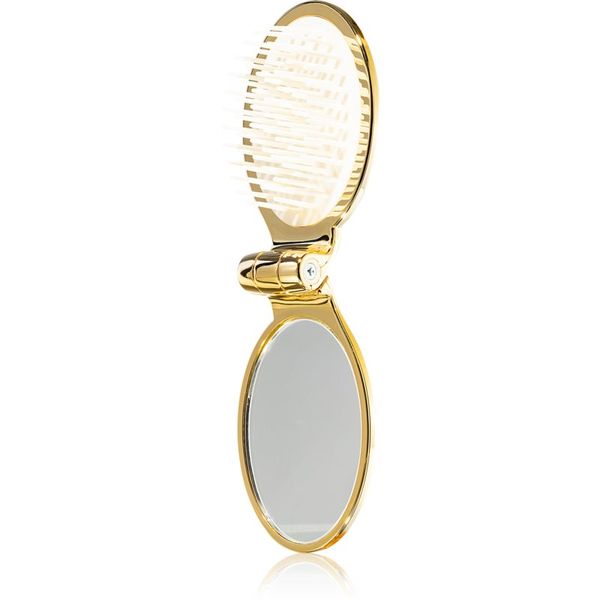 Janeke Janeke Gold Line Golden Folding Hair-Brush with Mirror češalj za kosu sa zrcalom 9,5 x 5,5 x 3,5 cm