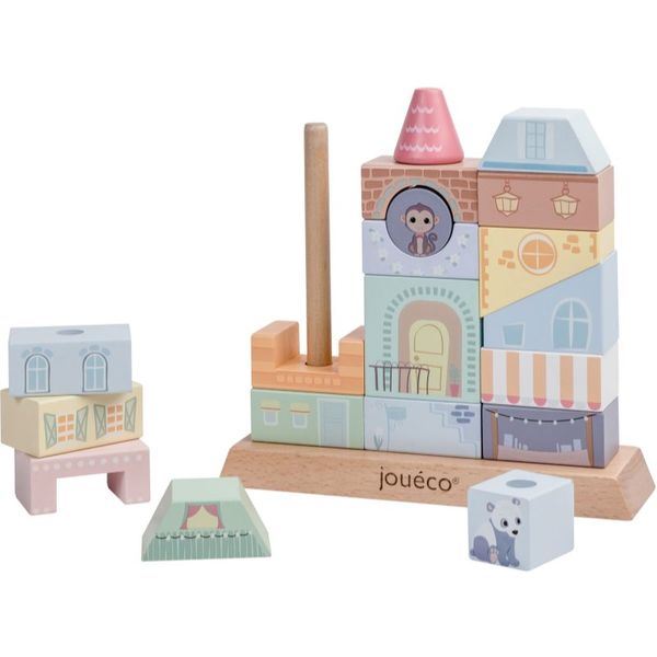 Jouéco Jouéco The Wildies Family Stacking Houses aktivna igračka od drva 12 m+ 20 kom