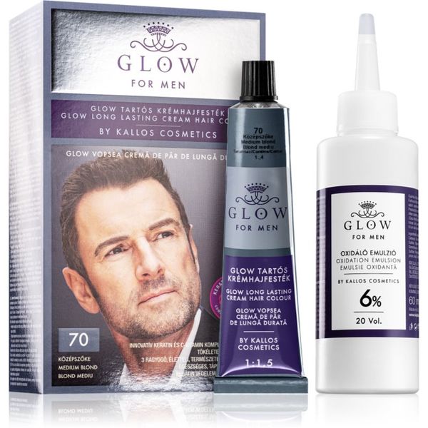 Kallos Kallos Glow For Men trajna boja za kosu za muškarce nijansa 70 Medium Blond 100 ml