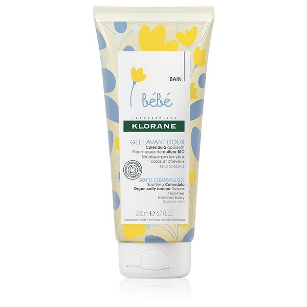 Klorane Klorane Bébé Calendula nježni gel za kupanje za djecu od rođenja s pumpicom 200 ml