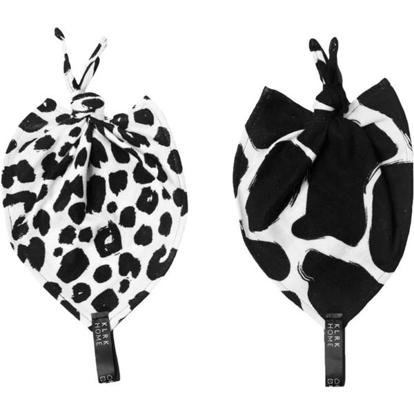 KLRK Home KLRK Home Wild B&W Leopard&Giraffe tješilica s čvorom 26x26 cm 2 kom