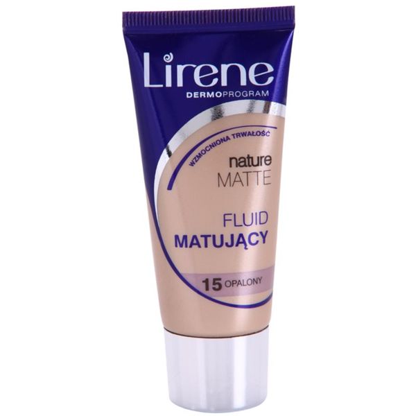 Lirene Lirene Nature Matte matirajući fluidni puder za dugotrajni efekt nijansa 15 Tanned 30 ml