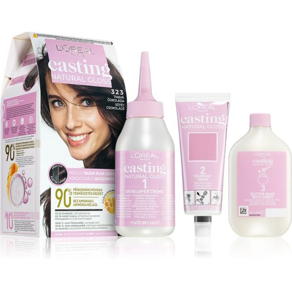 L’Oréal Paris L’Oréal Paris Casting Creme Natural Gloss polutrajna boja za kosu nijansa 323 Brown Chocolate