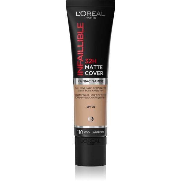 L’Oréal Paris L’Oréal Paris Infallible 32H Matte Cover dugotrajni matirajući puder SPF 25 nijansa 110 (Cool Undertone) 30 ml