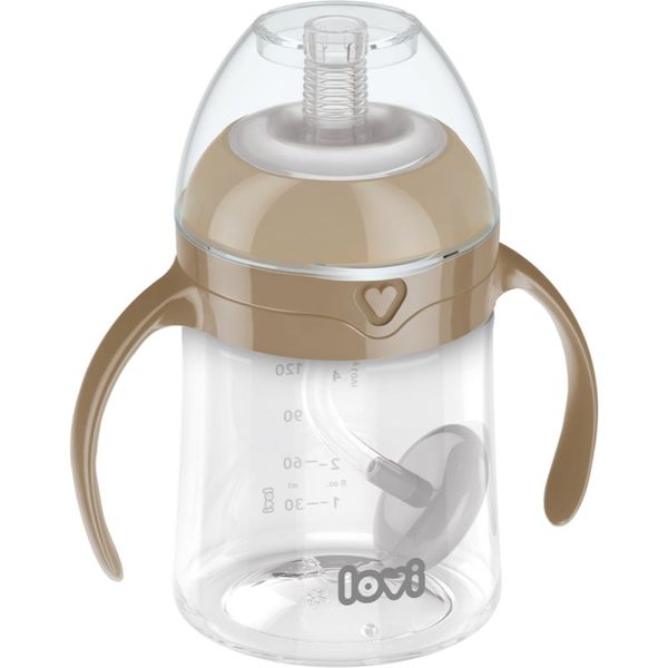 LOVI LOVI First Cup šalica sa slamkom Brown 6m+ 150 ml
