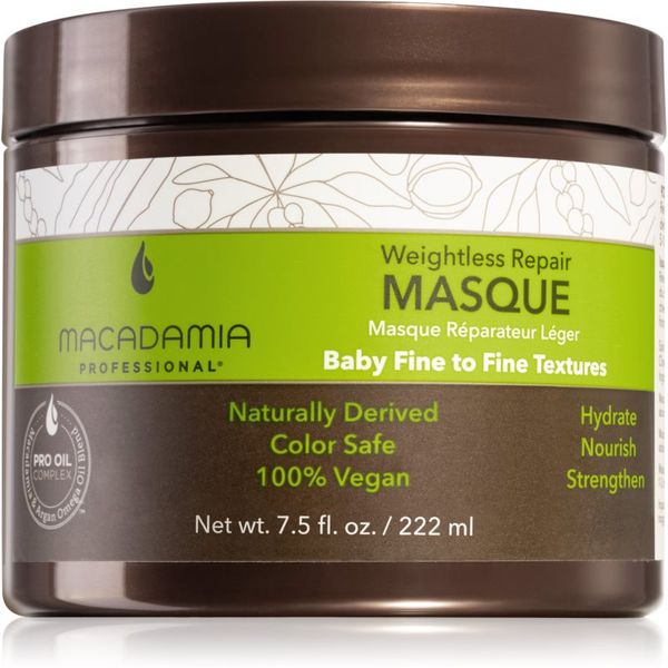 Macadamia Natural Oil Macadamia Natural Oil Weightless Repair obnavljajuća maska za sve tipove kose 222 ml