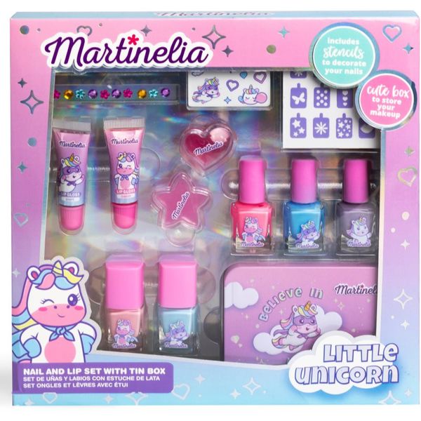 Martinelia Martinelia Little Unicorn Nail&Lip SET With Tinbox set za djecu 3+