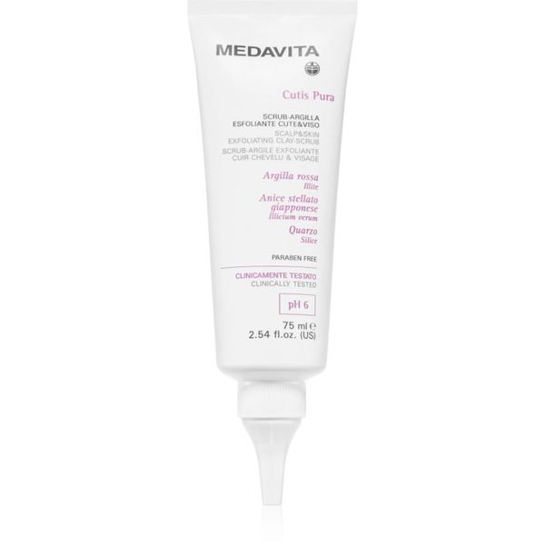 Medavita Medavita Cutis Pura Exfoliating Clay-Scrub piling za čišćenje za lice i vlasište 75 ml