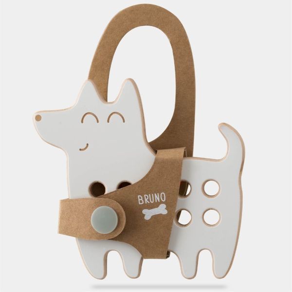 Milin Milin Small Wooden Lacing Toy Dog aktivna igračka 10 cm x 10 cm x 0,7 cm 1 kom