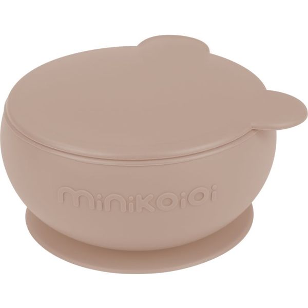 Minikoioi Minikoioi Bowl Bubble Beige silikonska zdjelica s vakuumskim držačem 1 kom