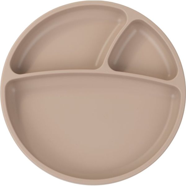 Minikoioi Minikoioi Puzzle Plate Bubble Beige tanjur s pregradama s vakuumskim držačem Bubble Beige 1 kom