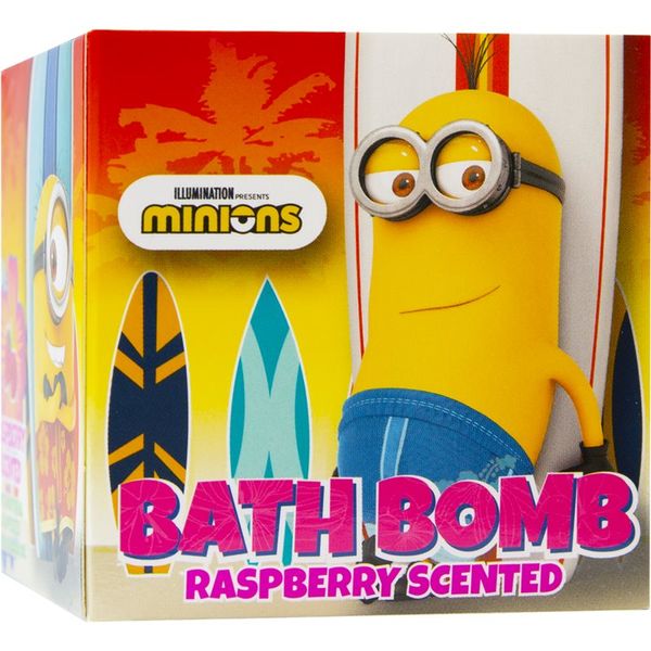 Minions Minions Bath Bomb šumeća kugla za kupku Raspberry 1 kom
