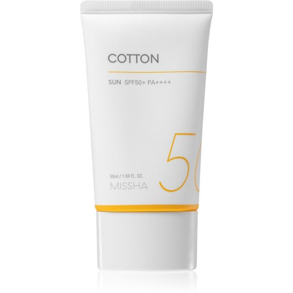 Missha Missha All Around Safe Block Cotton Sun krema za sunčanje SPF 50+ za osjetljivo lice sklono alergijama 50 ml
