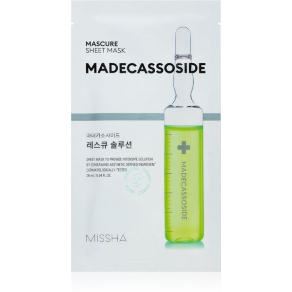 Missha Missha Mascure Madecassoside njegujuća sheet maska za osjetljivu i nadraženu kožu lica 28 ml
