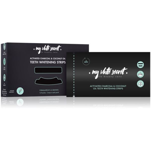 My White Secret My White Secret Charcoal and Coconut Oil trakice za izbjeljivanje zuba za zube 14 kom