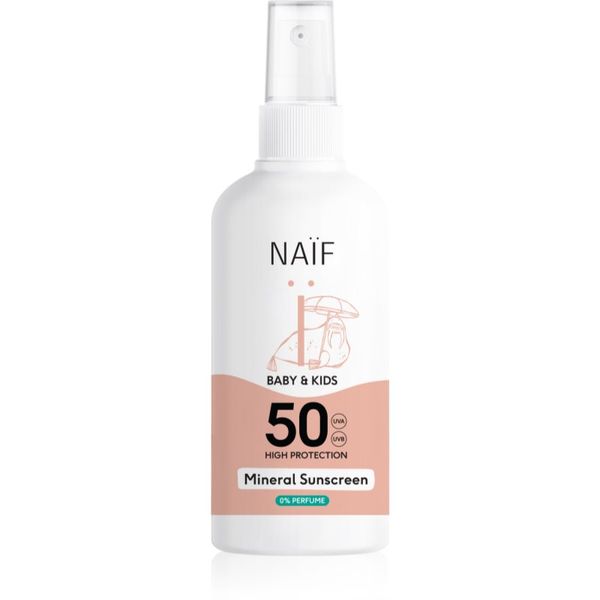 Naif Naif Baby & Kids Mineral Sunscreen SPF 50 0 % Perfume zaštitni sprej za sunčanje 100 ml