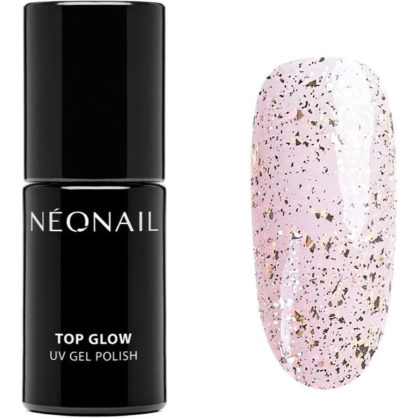 NeoNail NEONAIL Top Glow nadlak za nokte za upotrebu uz UV/LED lampu nijansa Gold Flakes 7,2 ml