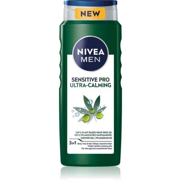 Nivea Nivea Men Sensitive Pro Ultra Calming gel za tuširanje za lice, tijelo i kosu 500 ml