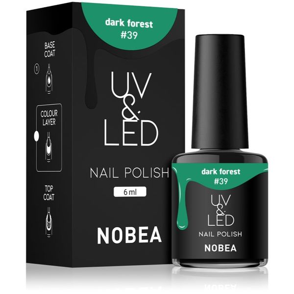 NOBEA NOBEA UV & LED Nail Polish gel lak za nokte s korištenjem UV/LED lampe sjajni nijansa Dark forest #39 6 ml