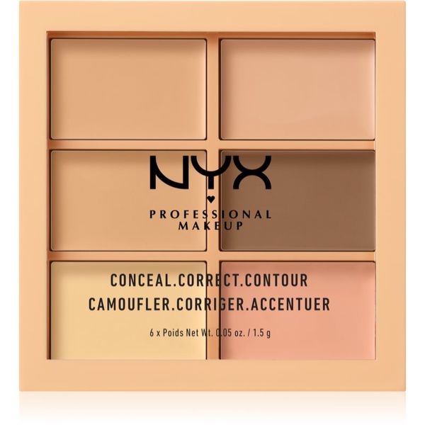 NYX Professional Makeup NYX Professional Makeup Conceal. Correct. Contour paleta za konturiranje i korekturu nijansa 01 Light 6 x 1.5 g