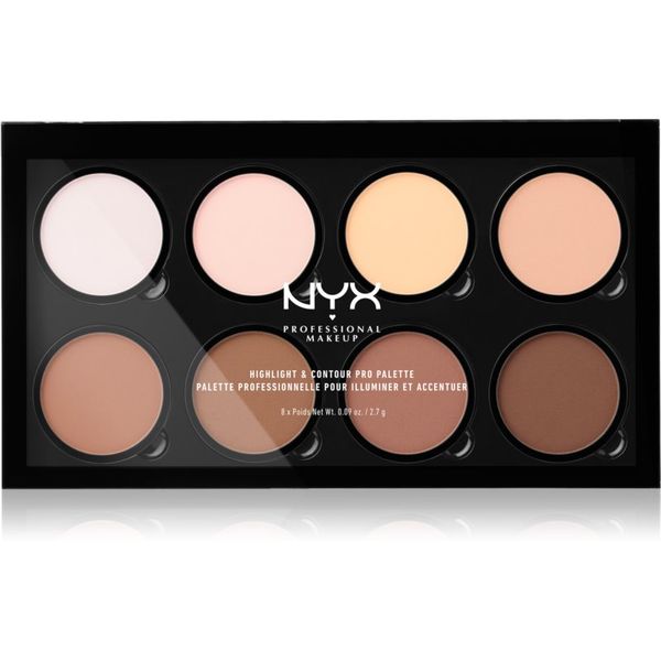 NYX Professional Makeup NYX Professional Makeup Highlight & Contour PRO paleta za konturiranje 8x2,7 g