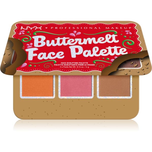 NYX Professional Makeup NYX Professional Makeup Holiday Buttermelt paleta za lice nijansa Light/Medium 3x4 g