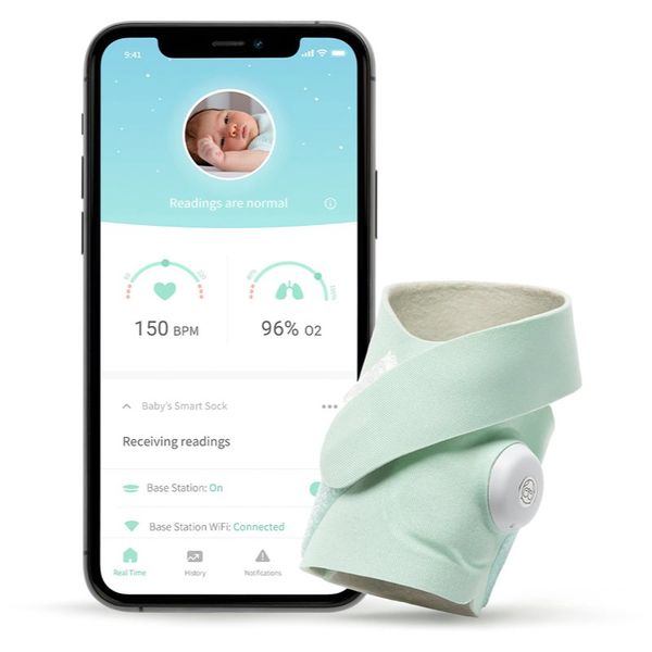 Owlet Owlet Smart Sock 3 0-18m pametna čarapa Mint 2x1 par