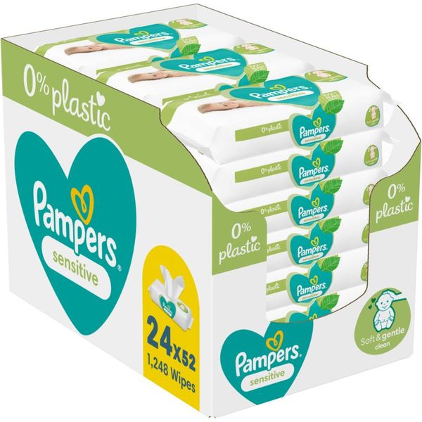 Pampers Pampers Sensitive Plastic Free vlažne maramice za djecu za osjetljivu kožu 24x52 kom
