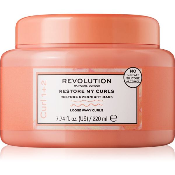 Revolution Haircare Revolution Haircare My Curls 1+2 Restore My Curls noćna maska za regeneraciju za kovrčavu kosu 220 ml