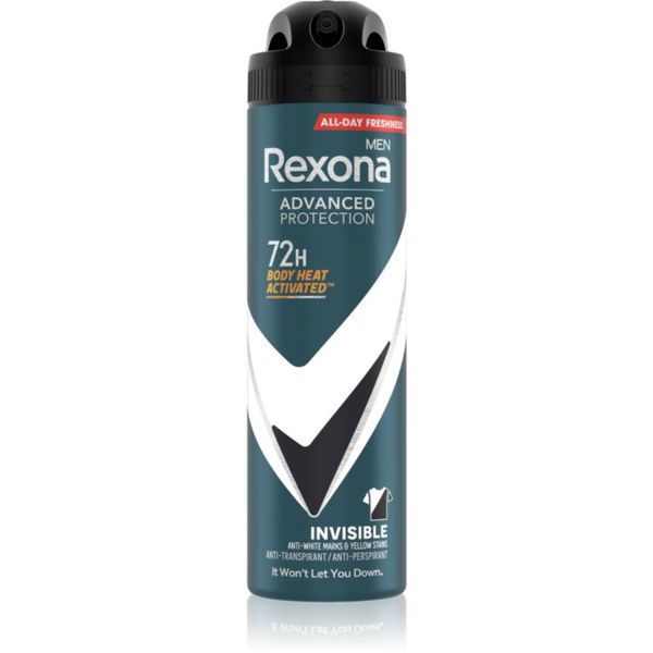 Rexona Rexona Men Advanced Protection antiperspirant protiv bijelih i žutih mrlja 72h za muškarce Invisible 150 ml