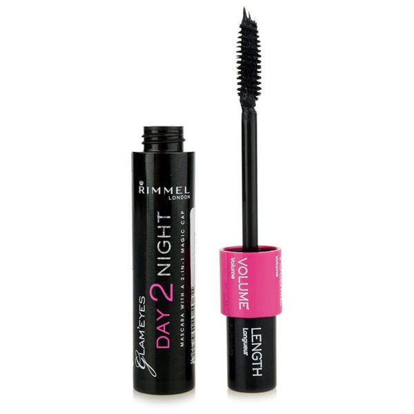 Rimmel Rimmel Glam´ Eyes Day 2 Night maskara za produljenje i gustoću trepavica 2 u 1 nijansa 001 Black 9.5 ml