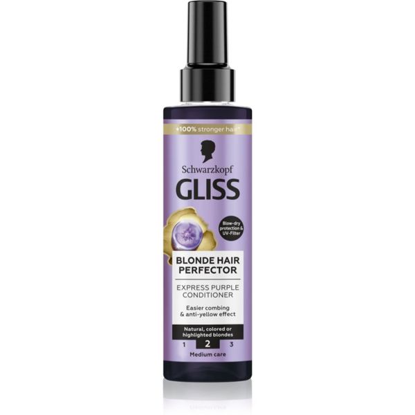 Schwarzkopf Schwarzkopf Gliss Blonde Hair Perfector regenerator bez ispiranja neutralizirajući žuti tonovi 200 ml