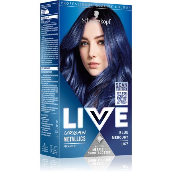 Schwarzkopf Schwarzkopf LIVE Urban Metallics trajna boja za kosu nijansa U67 Blue Mercury 1 kom