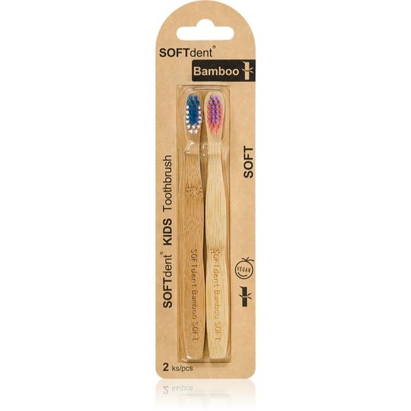 SOFTdent SOFTdent Bamboo Kids četkica za zube od bambusa za djecu 2 kom