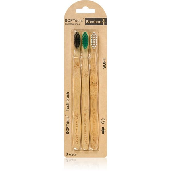 SOFTdent SOFTdent Bamboo Soft - 3 pack četkica za zube od bambusa 3 kom