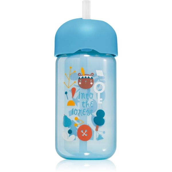 Suavinex Suavinex Forest Straw Trainer Cup dječja bočica sa slamkom 18 m+ Blue 340 ml