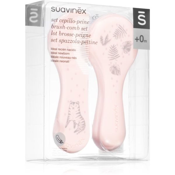 Suavinex Suavinex Tigers Brush-comb Set set za djecu od rođenja Pink 2 kom
