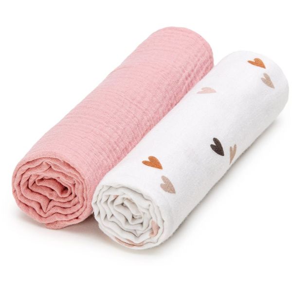 T-Tomi T-TOMI BIO Muslin Diapers platnene pelene Love 65 x 65 cm 2 kom