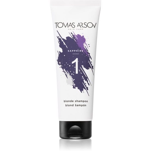 Tomas Arsov Tomas Arsov Sapphire Blonde Shampoo šampon za neutraliziranje bakrenih tonova za posvijetljenu, hladno plavu kosu s pramenovima 250 ml